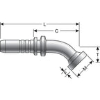 Gates - G20357-1212 - Code 62 O-Ring Flange Heavy - 45 Bent Tube