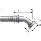 Gates - G20357-1620 - GlobalSpiral Couplings Code 62 O-Ring Flange Heavy - 45 Bent