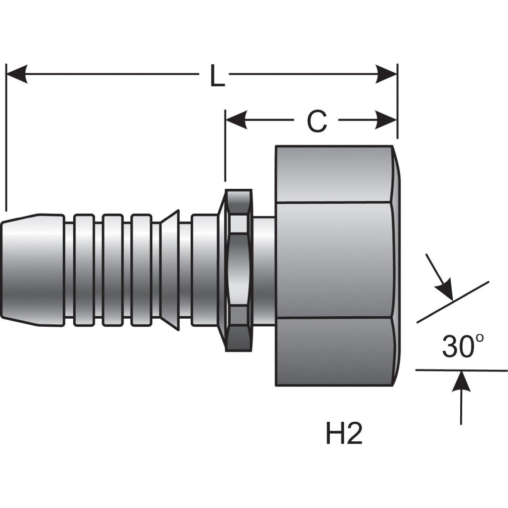 Gates - G20830-2020 - GlobalSpiral Female British Std Parll Pipe OR Swivel