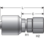 Gates - G25170-1614 - MegaCrimp Couplings Female JIC 37 Flare Swivel