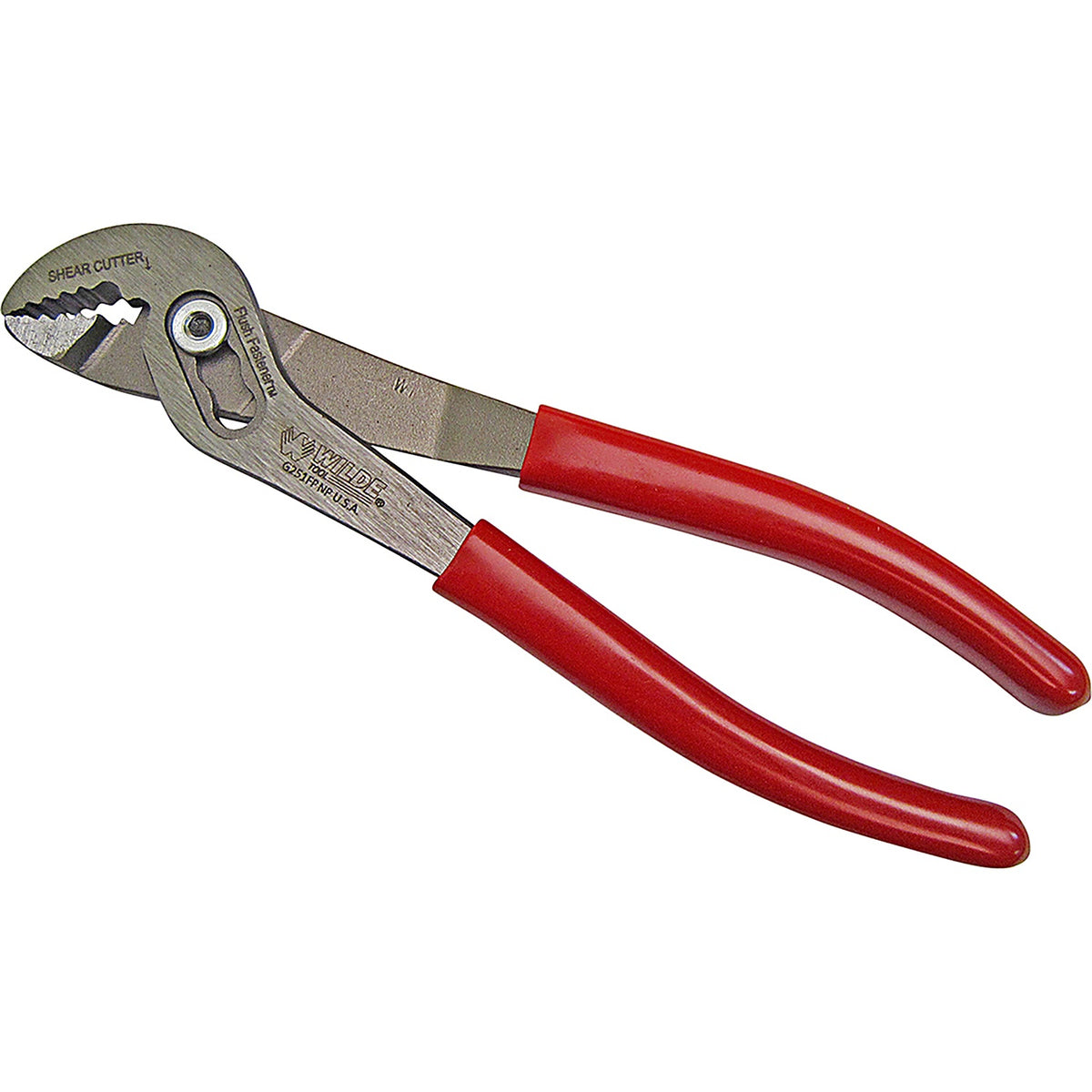 Wilde Tool - G251FP.NP-CC - Flush Fastener 6-3/4 Inch Angle Nose Slip Joint Pliers-Polished-Card