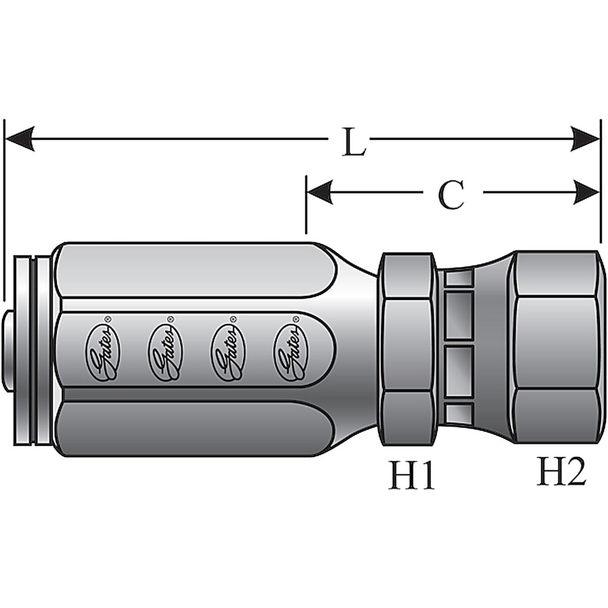 Gates - G27170-0606 - Female JIC 37 Flare Swivel (Type T for G1 Hose - 1 Wire)