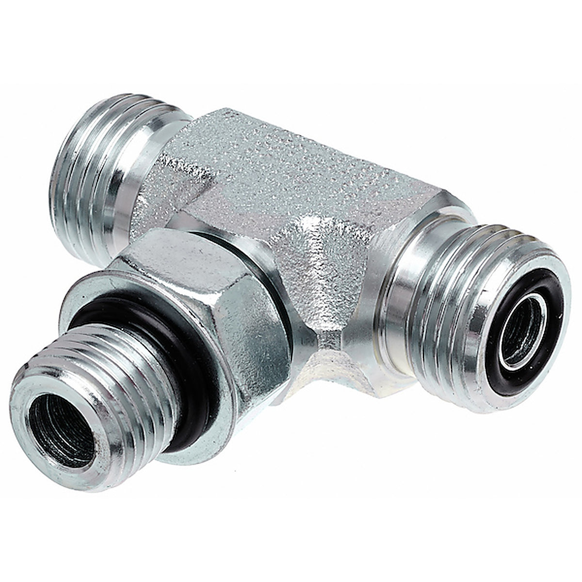 Gates - G60820-0404 - Male Flat-Face O-Ring on Run to Male O-Ring Boss - Tee (SAE to SAE)