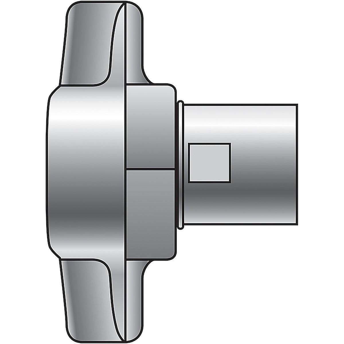 Gates - G95121-2424 - Female (Brass) - Wing Nut (Cast Iron) (G951 Series)