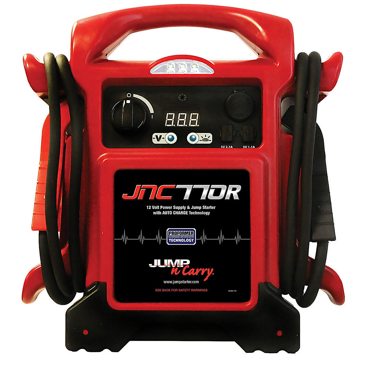 Jump-N-Carry - JNC770R - 1700 Peak Amp/425 Cranking Amp Premium 12 Volt Jump Starter