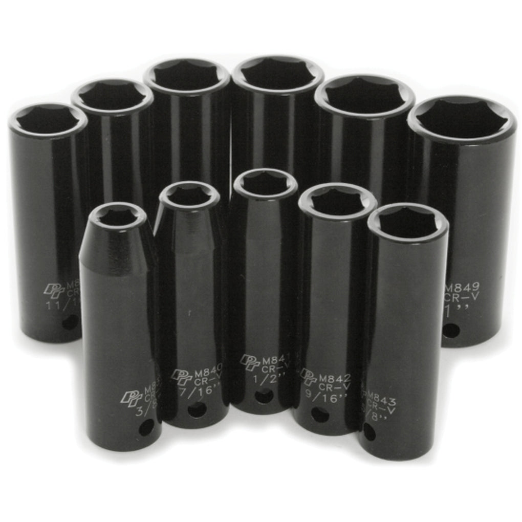 Performance Tool - M590DB - 11 Piece 1/2 in Drive Deep Impact Sockets SAE