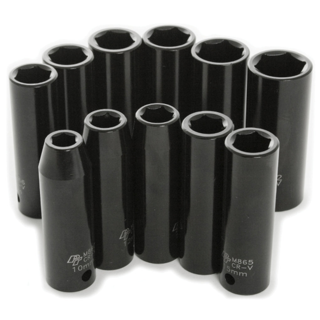 Performance Tool - M591DB - 11 Piece 1/2 in Drive Deep Impact Sockets Metric
