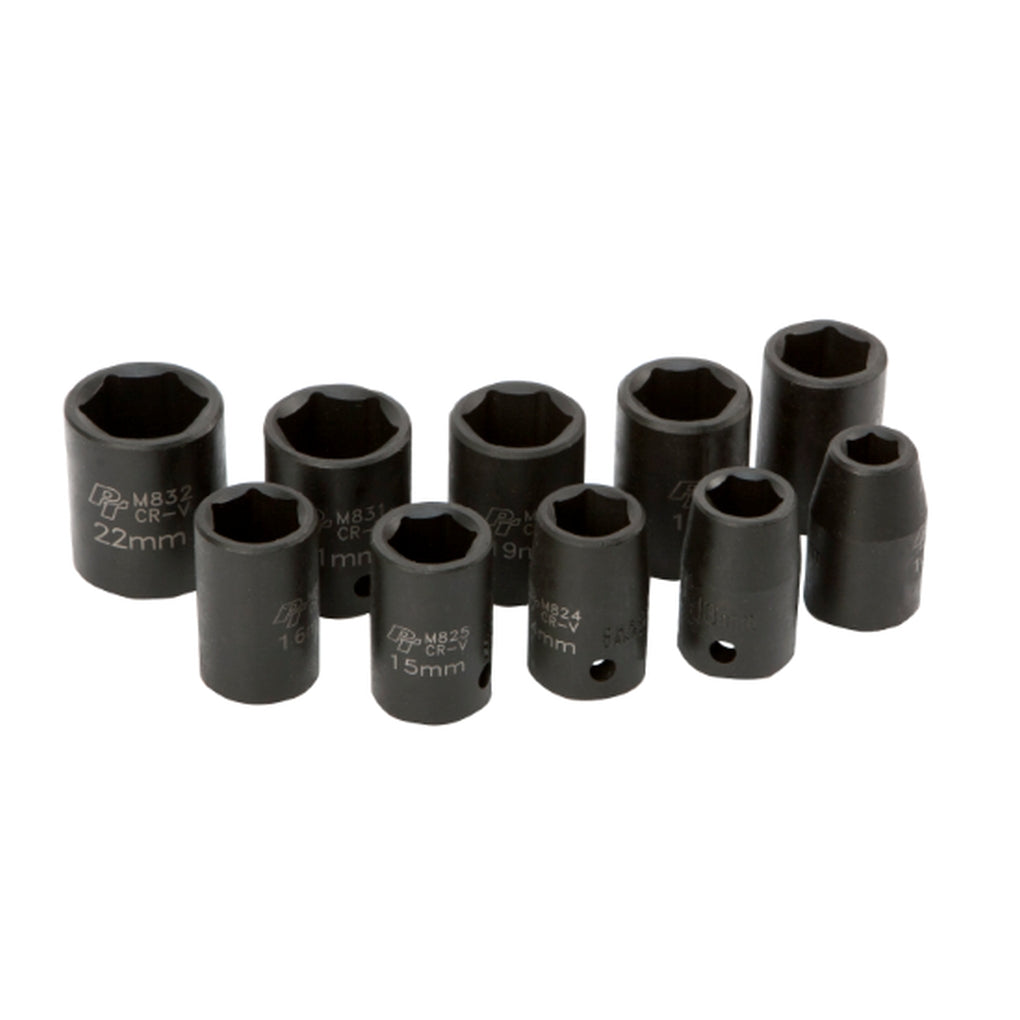 Performance Tool - M593DB - 10-Piece 1/2-Inch Drive Metric Impact Socket Set