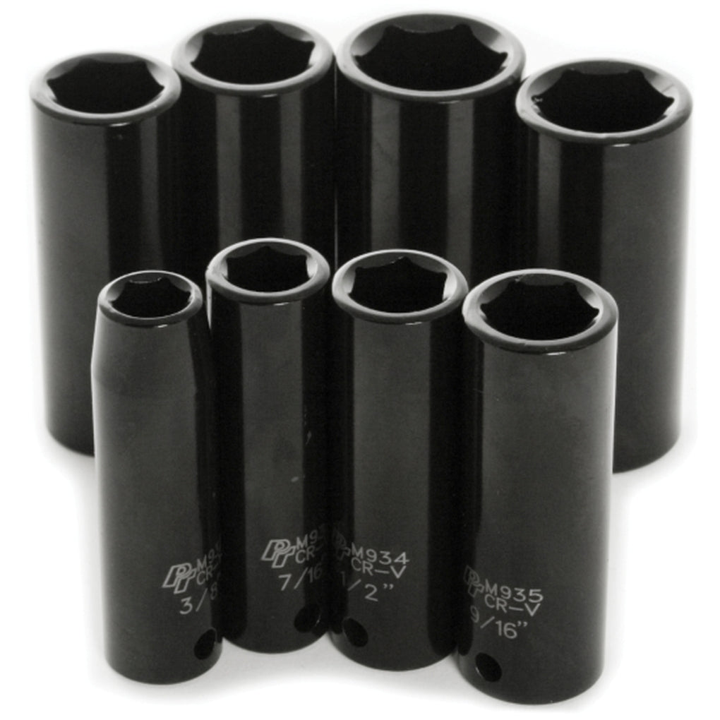 Performance Tool - M594DB - 8 Piece 3/8 in Drive Impact Sockets SAE
