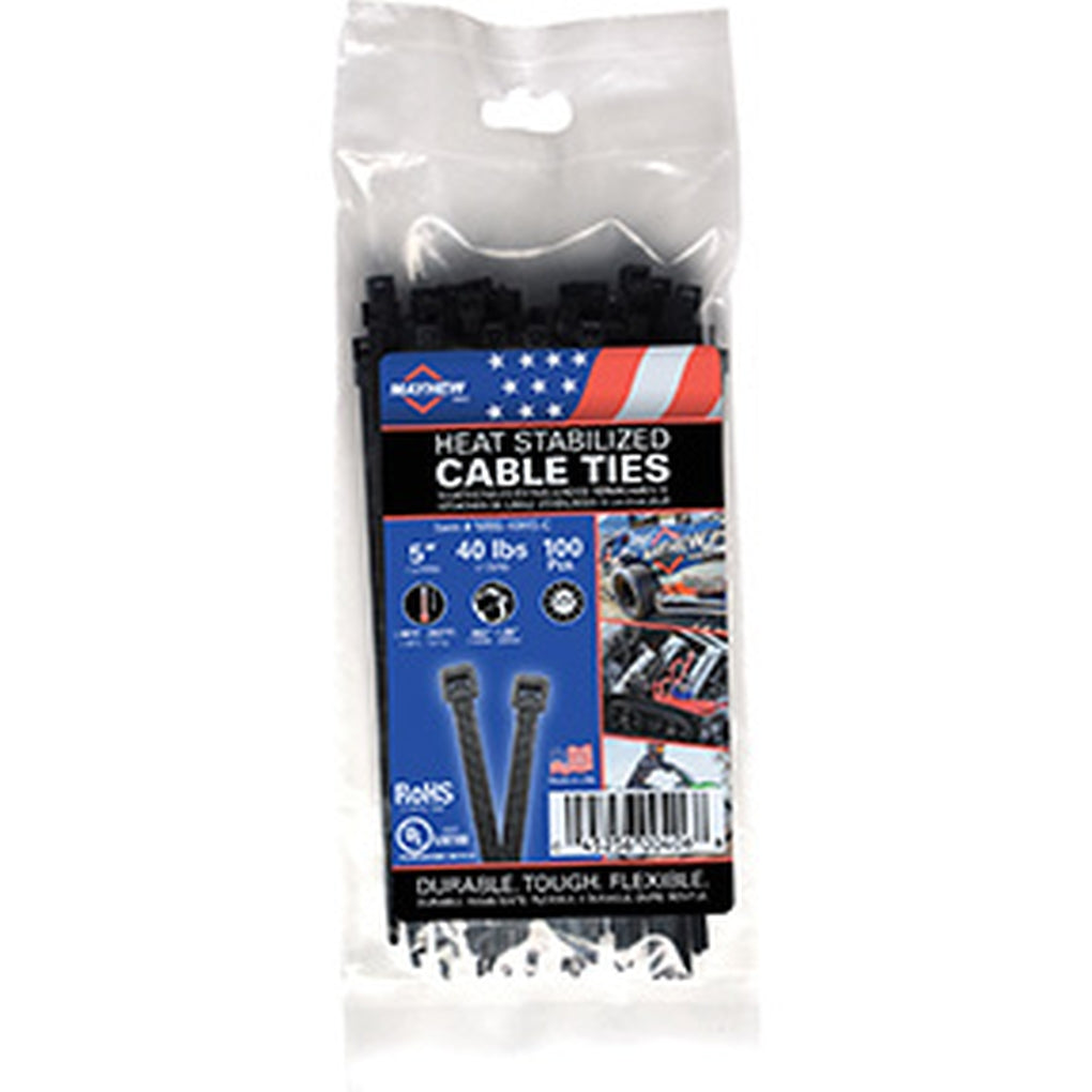 Mayhew - MB5-40HS-M - 5in 40 Lbs Heat Stable Cable Ties - 1000/Bag