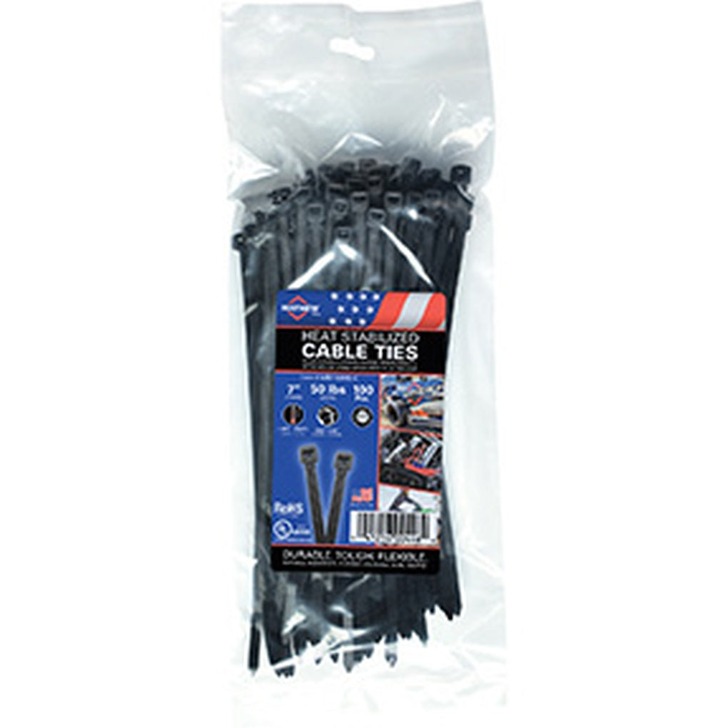 Mayhew - MB7-50HS-C - 7in 50 Lbs Heat Stable Cable Ties - 100/Bag