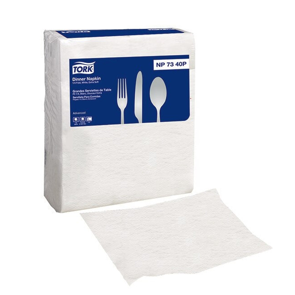 Tork - NP7340P - Advanced Extra Soft White Dinner Napkin, 1/4 Fold - 20/Case