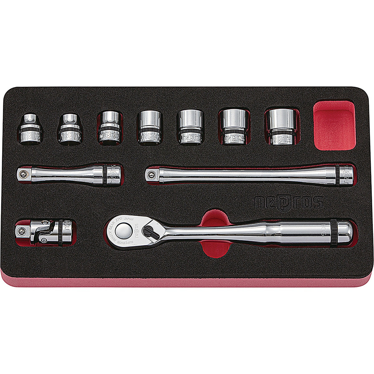 Nepros - NTB311BC - Socket Set 3/8 Inch Drive 11 Piece