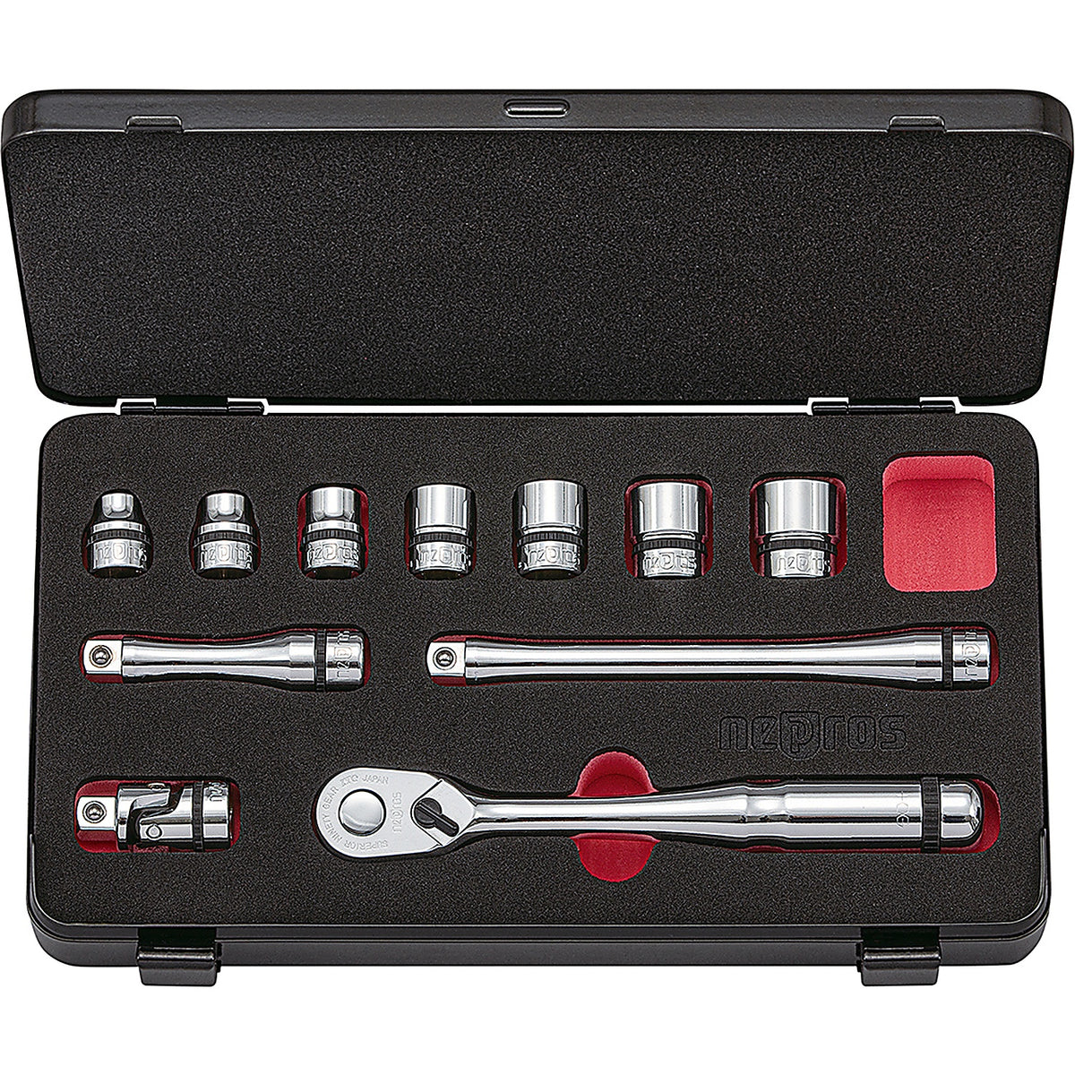 Nepros - NTB311BCZ - Socket Set 3/8 Inch Drive Case 11 Piece
