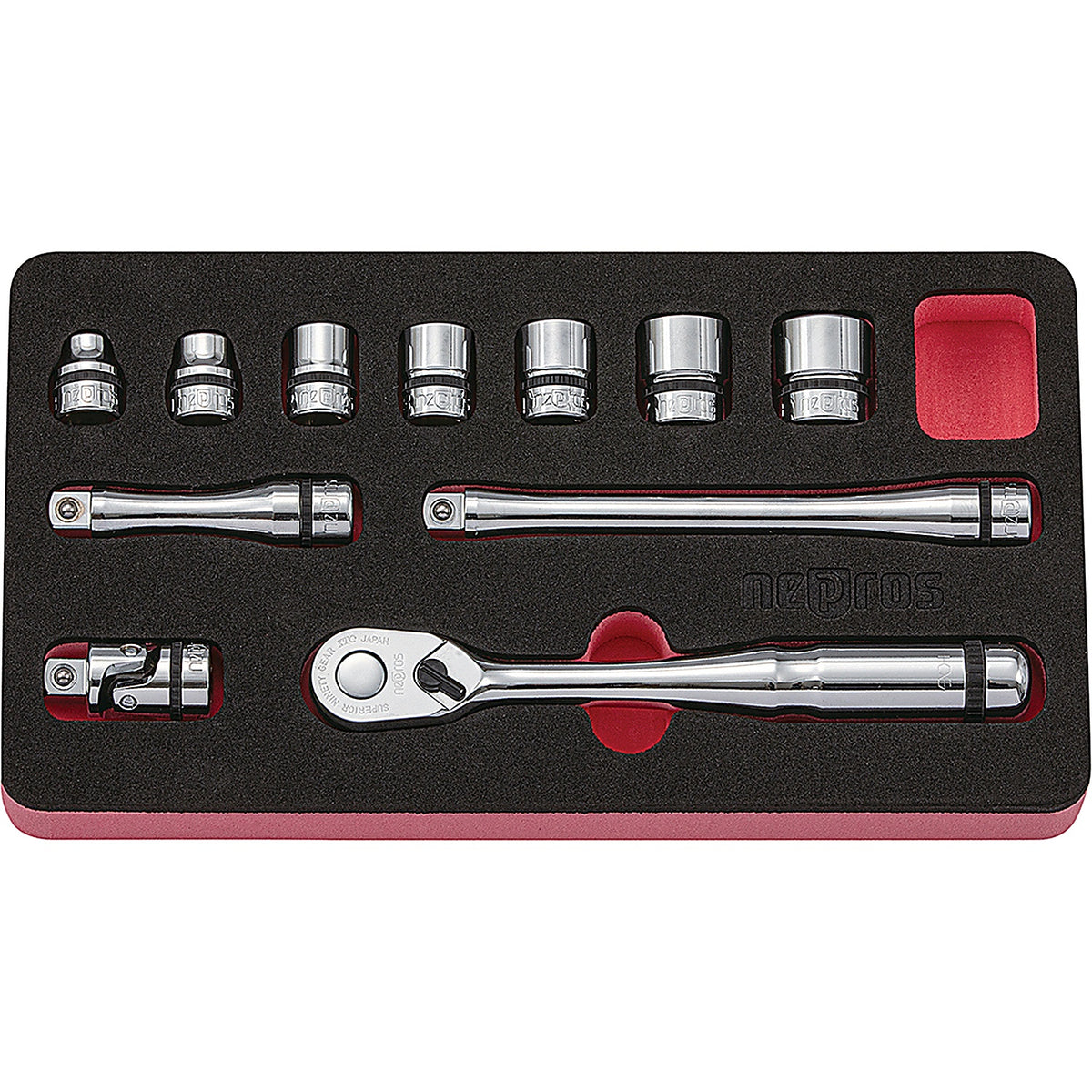 Nepros - NTB311C - Socket Set 3/8 Inch Drive 11 Piece