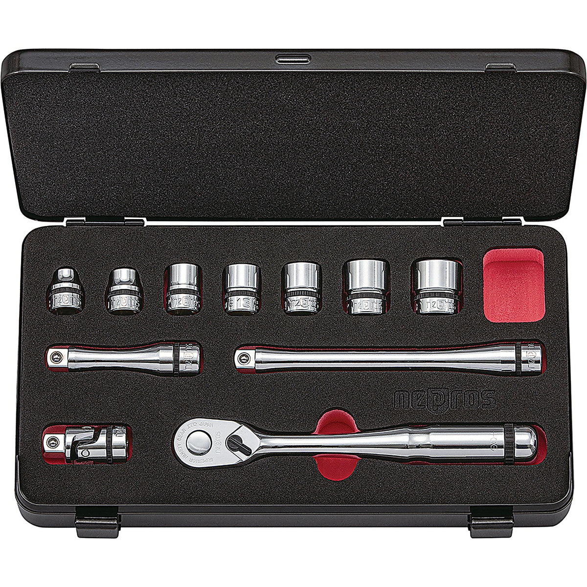 Nepros - NTB311CZ - Socket Set 3/8 Inch Drive Case 11 Piece
