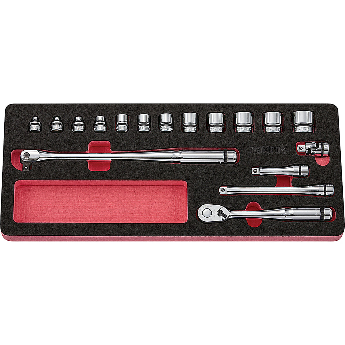 Nepros - NTB317C - Socket Set 3/8 Inch Drive 17 Piece