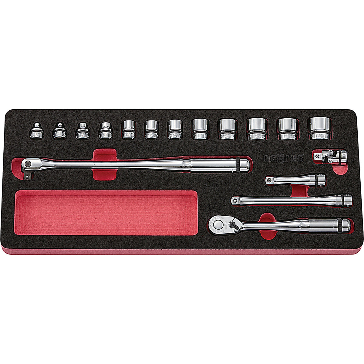 Nepros - NTB317XC - Socket Set 3/8 Inch Drive 17 Piece