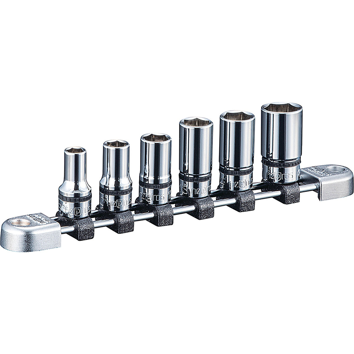 Nepros - NTB3M06A - Socket Set 3/8 Inch Drive Semi-Deep 6 Piece