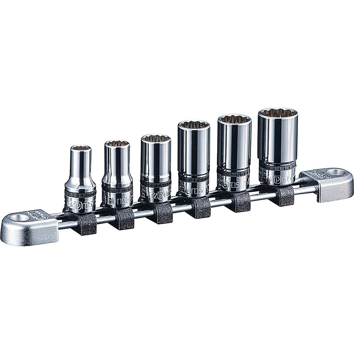 Nepros - NTB3M06WA - Socket Set 3/8 Inch Drive Semi-Deep 6 Piece