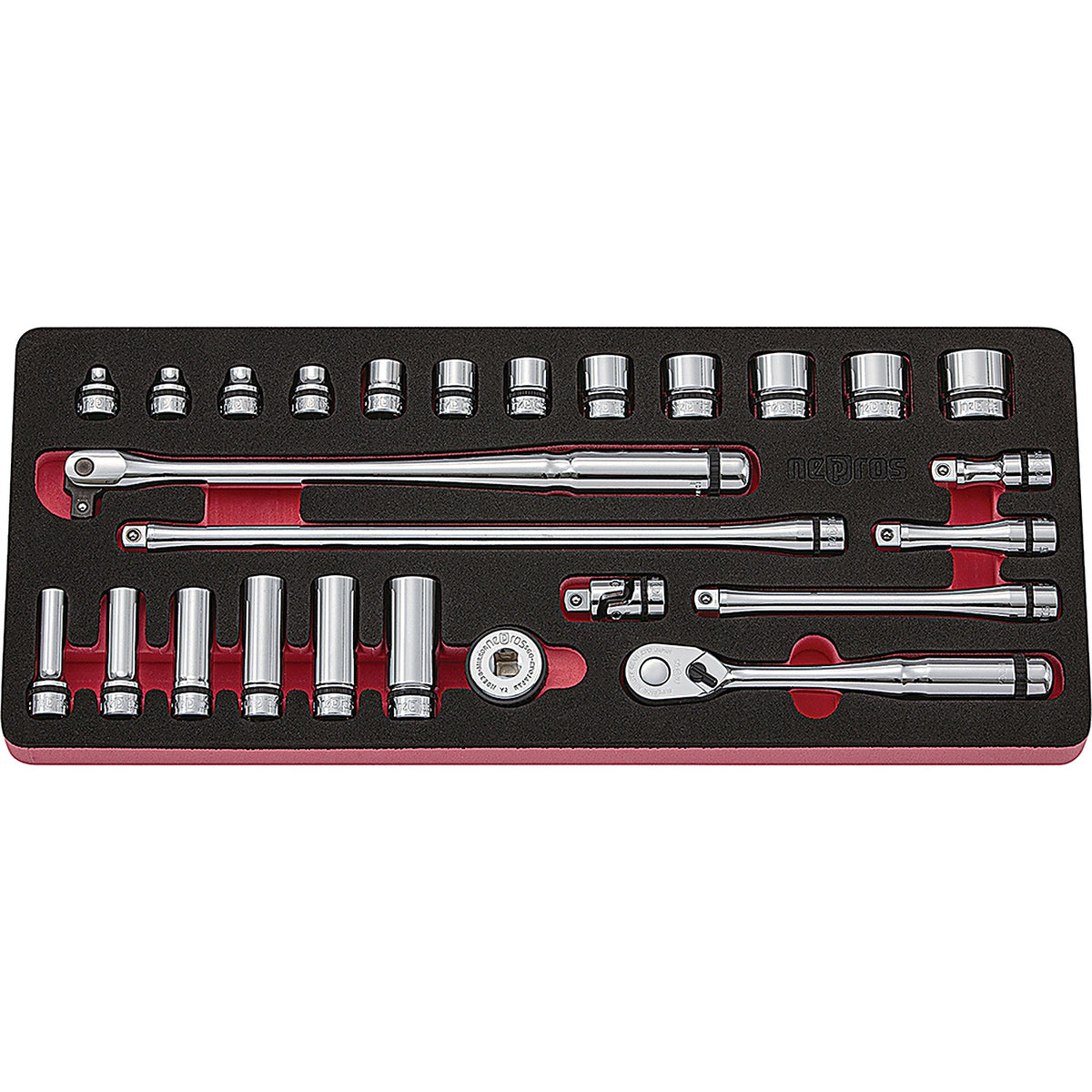 Nepros - NTB3X26C - Socket Set 3/8 Inch Drive 26 Piece