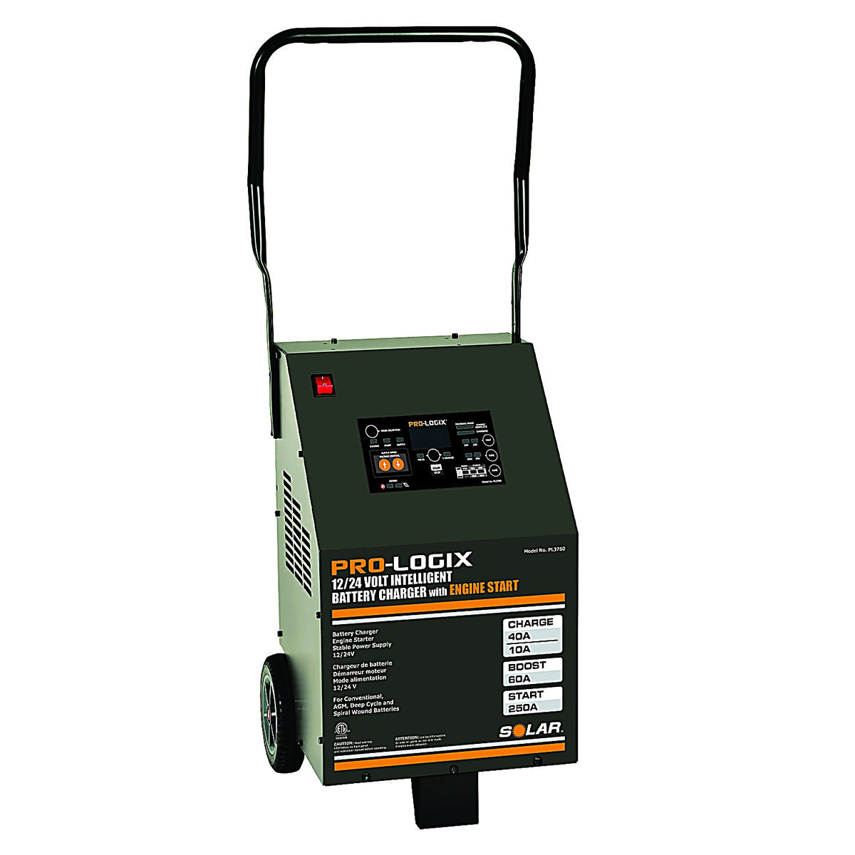 Solar - PL3760 - 60/40/10/250A 12/24V Intelligent Wheeled Charger w/ Engine Start