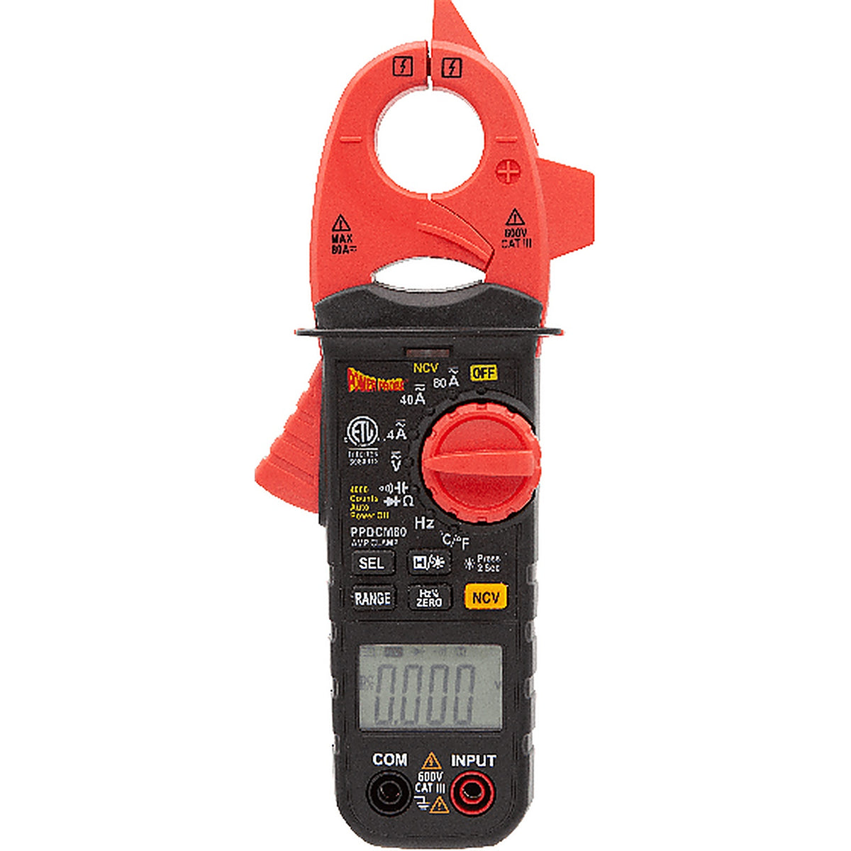 Power Probe - PPDCM80 - The Power Probe Digital Clamp Meter Is an 80 Amp, Auto-Ranging Clamp Meter
