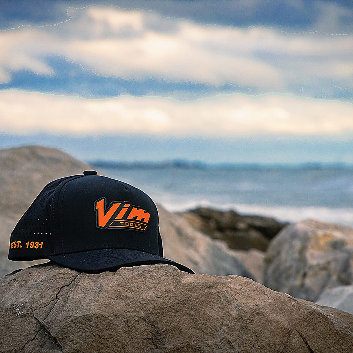 VIM Tools - PVC1931-BK - PVC Vintage Orange Vim Logo & 1931 Black Hat