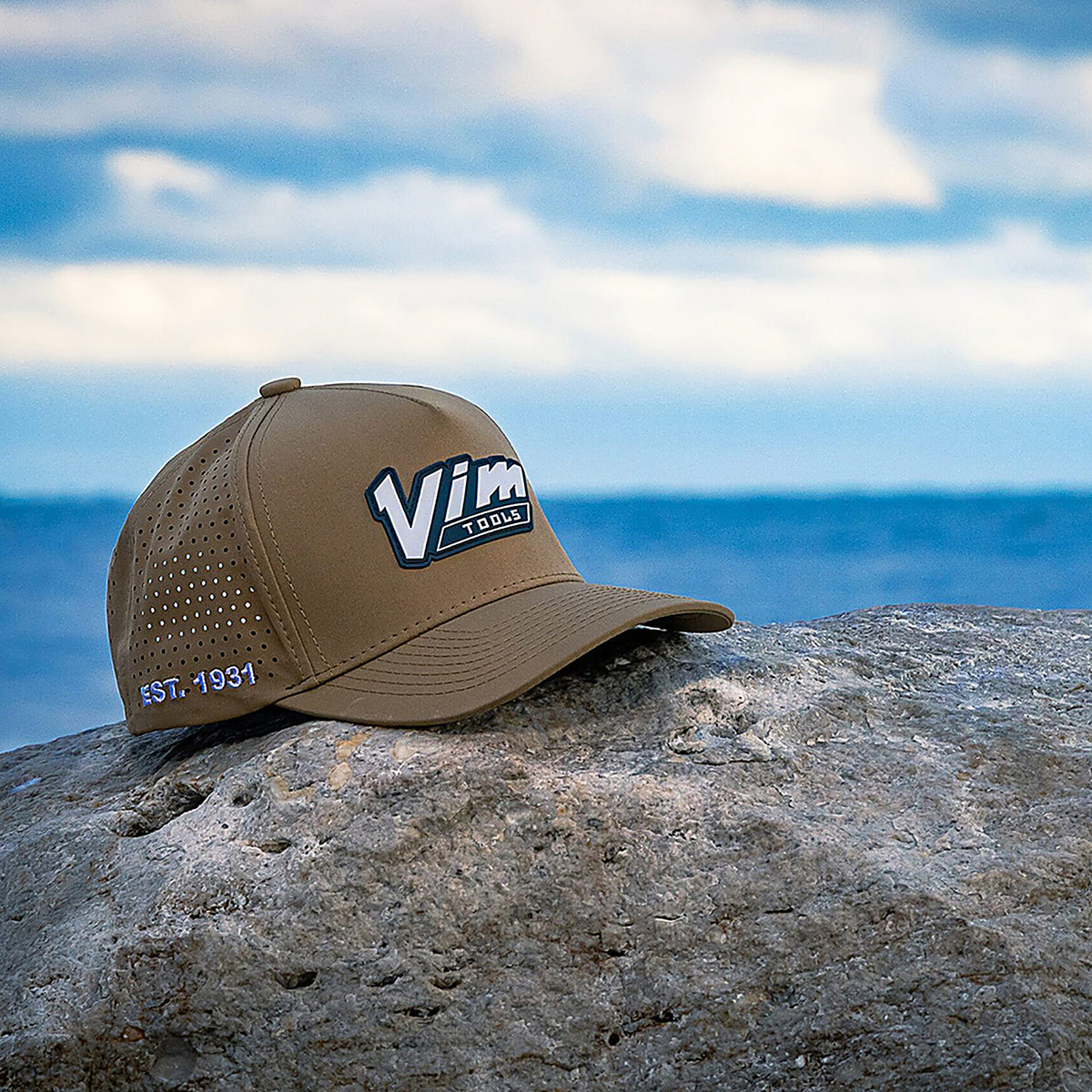 VIM Tools - PVC1931-TN - PVC Vintage White Vim Logo & 1931 Tan Hat