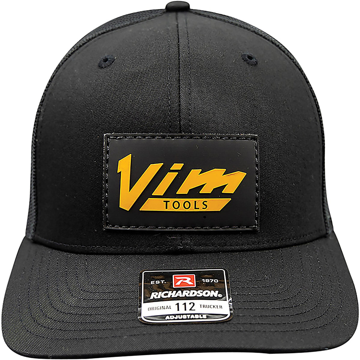 VIM Tools - PVCVNTG-BK - Black Vintage PVC Hat, Orange Vim & 1931 Logo