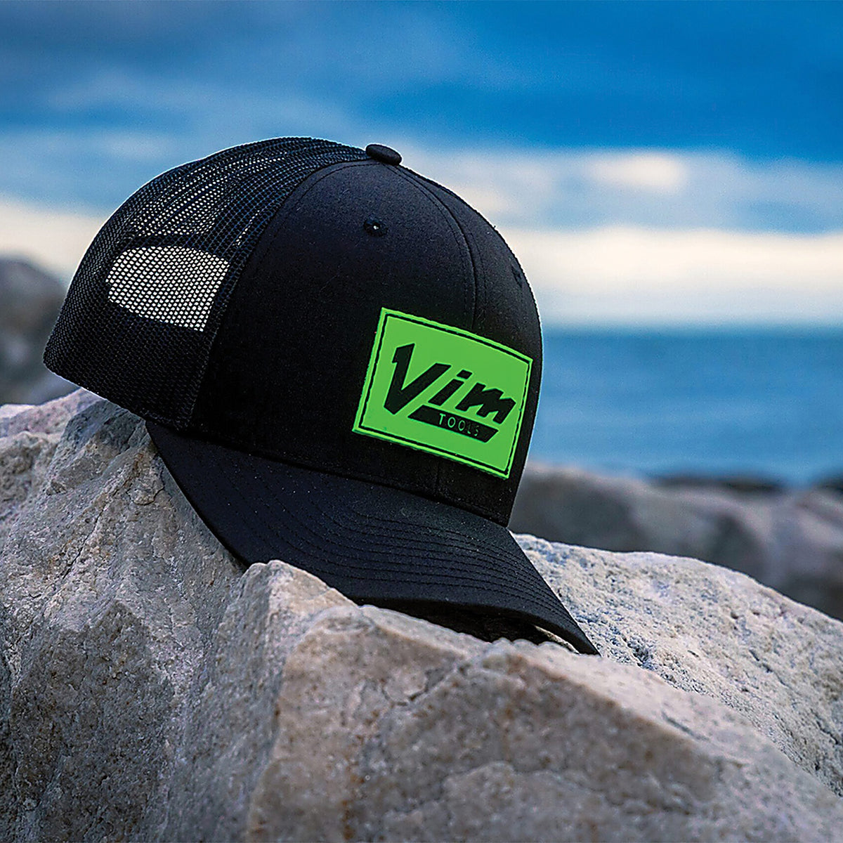 VIM Tools - PVCVNTG-G - PVC Vintage Green Patch Black Vim Logo - Black Hat