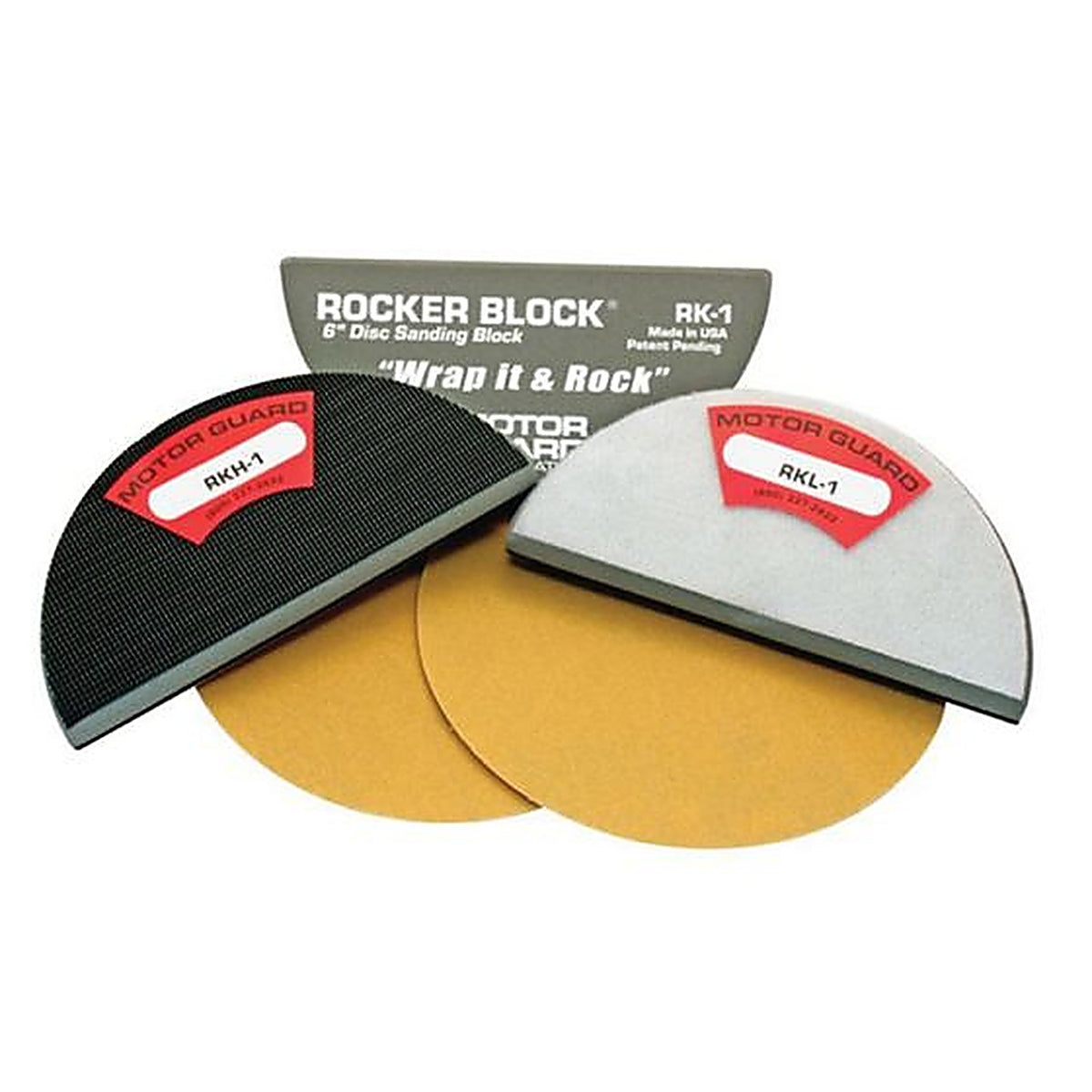 Motor Guard - RKH-1 - Rocker-Block Hook Facing Sanding Block, 2-3/4 Inch W X 6 Inch L, Hook and Loop Attachment