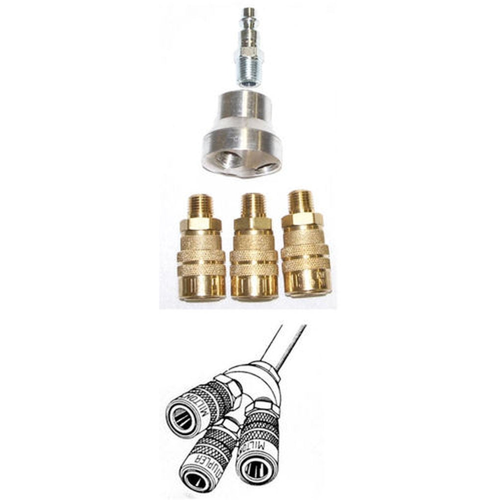 Milton - S221 - 5 PC. in 3 in 1 Manifold in with in M in Style Couplers and Plug