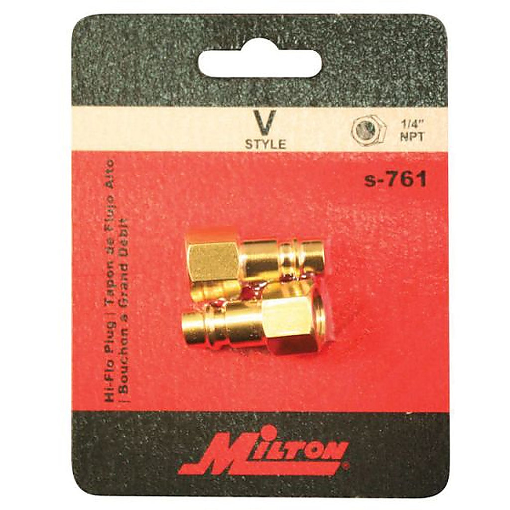 Milton - S761 - Highflowpro V-Style Plug, 1/4 Inch, Fnpt, Brass