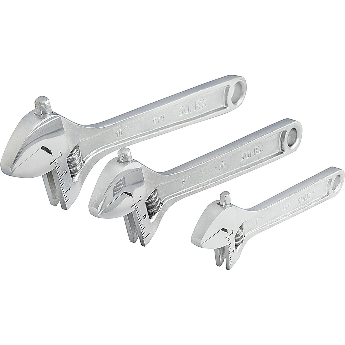 Sunex Tools - SXAWS3C - 6 Inch , 8 Inch & 10 Inch 3 Piece Adjustable Wrench Set