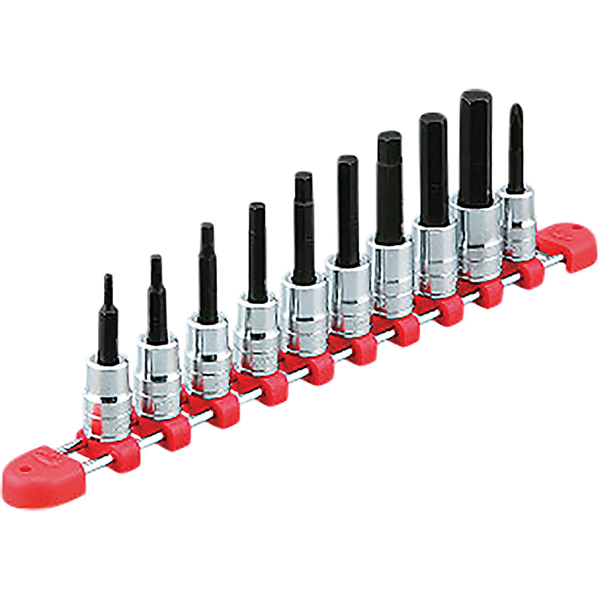 Nepros - TBT310H - 3/8 Inch Sq. HEX Bit Socket Set (10Pcs.)