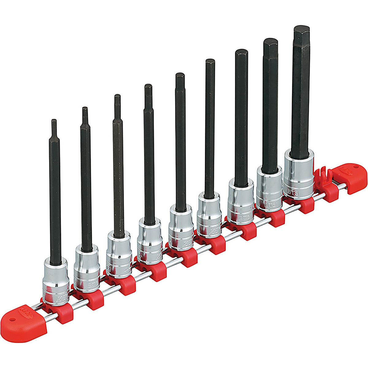 Nepros - TBT3L09BH - 3/8 Inch Sq. Long HEX. Bit Socket Set (9Pcs)