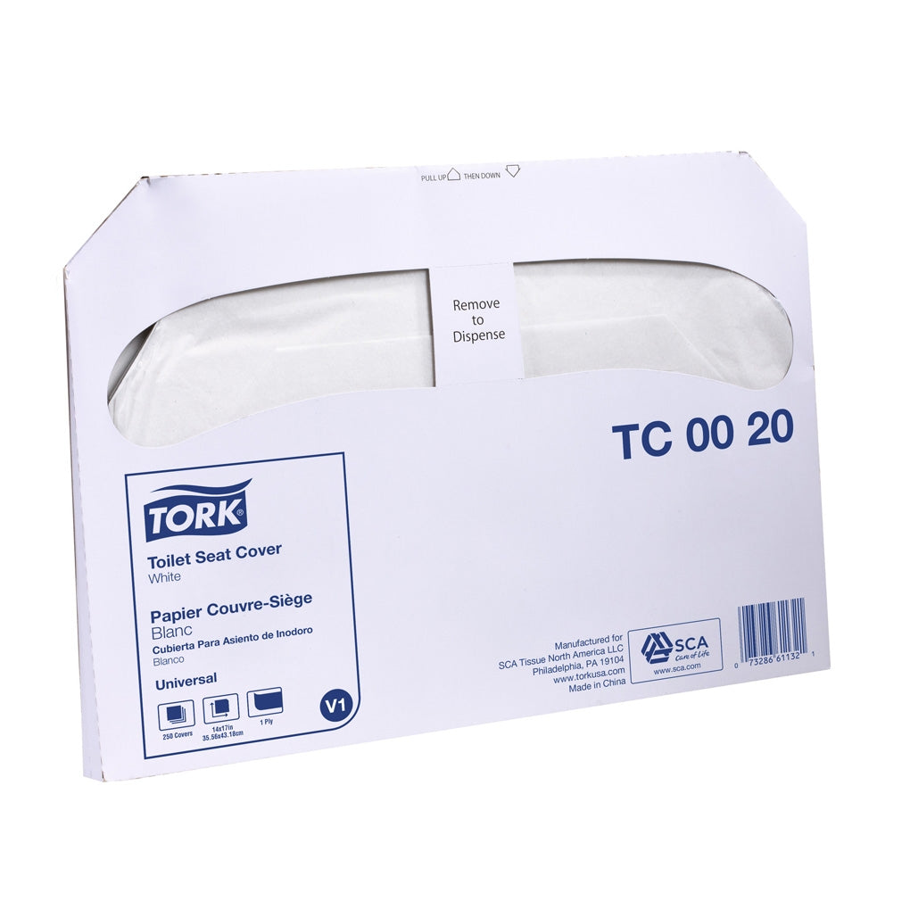 Tork - TC0020 - Universal Toilet Seat Cover, 1/2 Fold, White - 20/Case