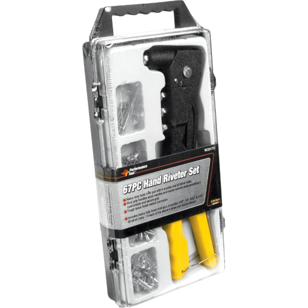 Performance Tool - W2017C - 67 Pc Hand Riveter Set