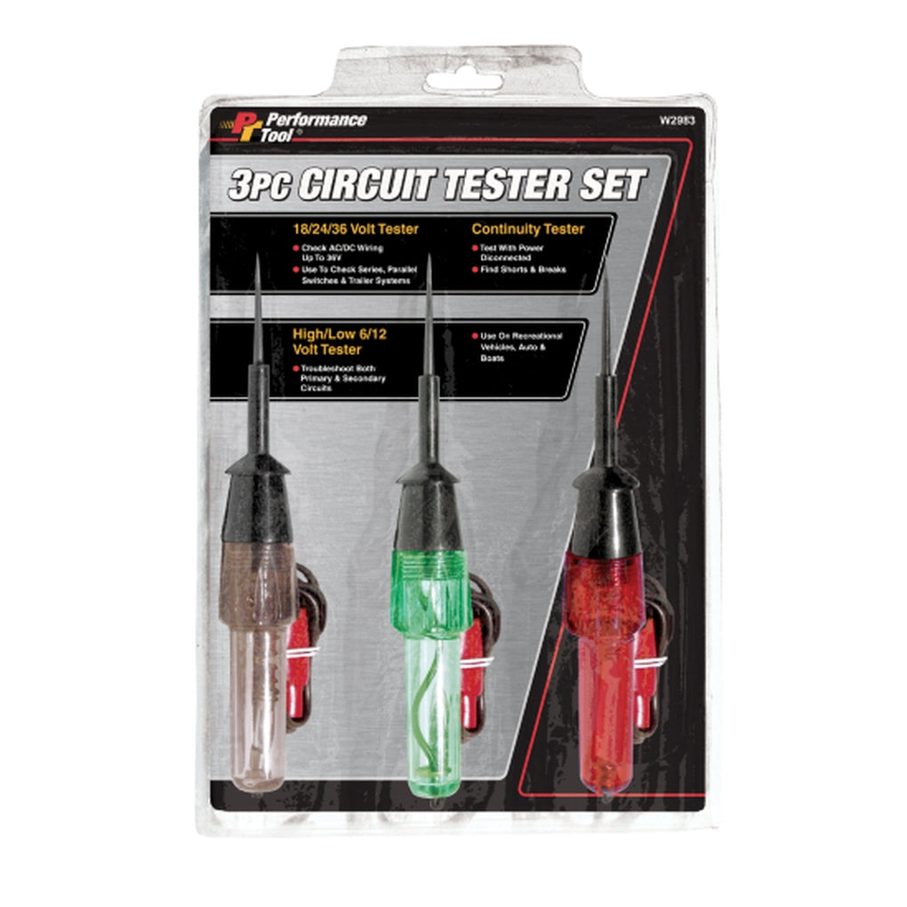 Performance Tool - W2983 - 3pc Circuit Tester Set