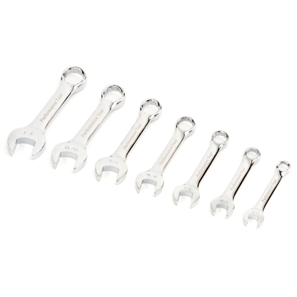 Performance Tool - W30507 - 7-Piece SAE Stubby Wrench