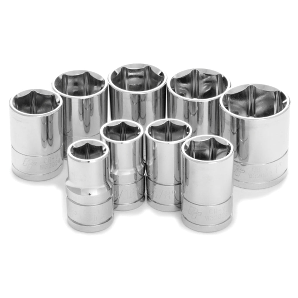 Performance Tool - W32002 - 9 Piece 1/2 in Dr SAE Socket Set