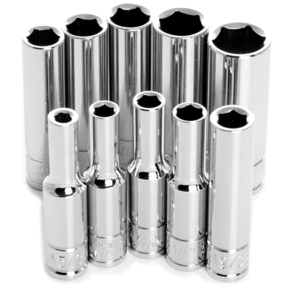 Performance Tool - W36300 - 10 Piece 1/4 in Dr 6pt SAE DW Socket Set