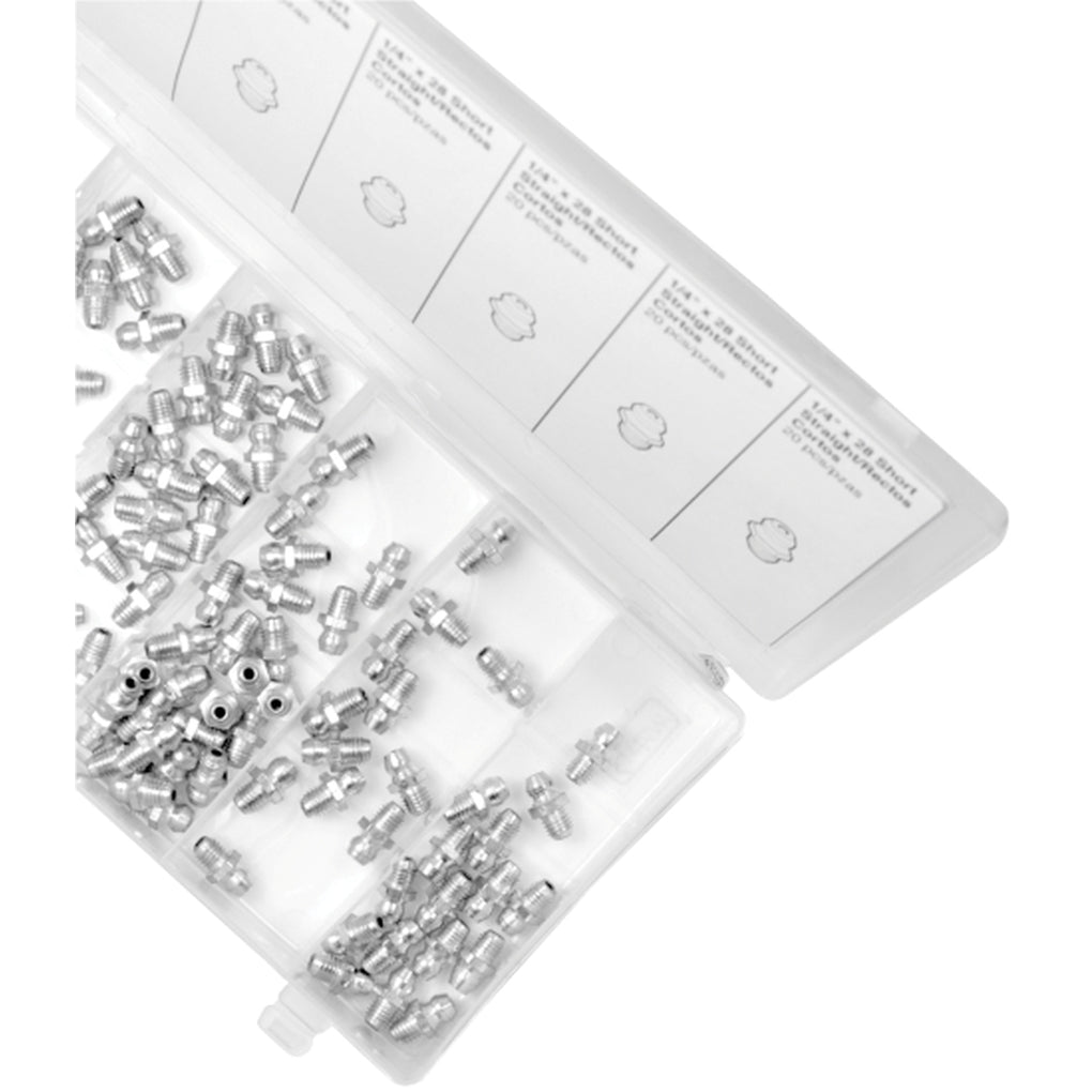 Performance Tool - W54253 - 100 Pack Short Straight Grease Fitting - 1/4 In. X 28